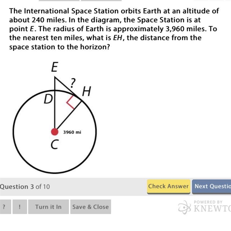 The International Space Station orbits Earth at an altitude of about 240 miles. In-example-1