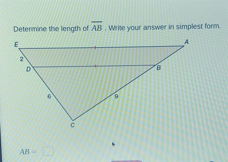 Determine the length of AB​-example-1