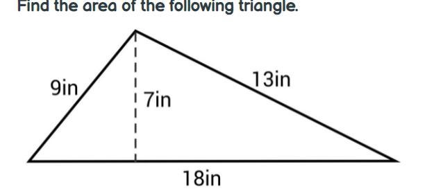 What is the area of the following triangle?-example-1