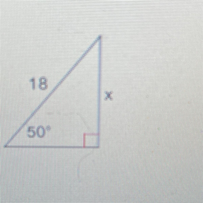 Find the missing side. Round to the nearest tenth. 18 x 50°-example-1