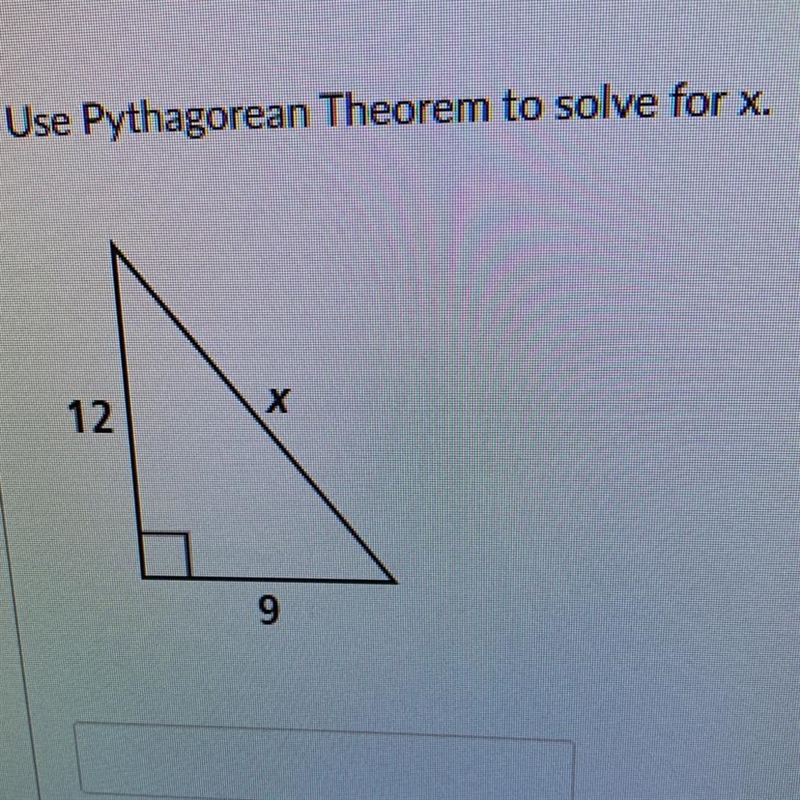 Use the Pythagorean theorem to solve for x-example-1