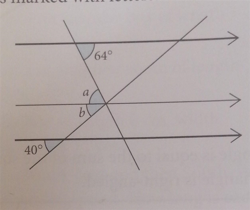 Fimd the angles marked with letters Please help! ​-example-1