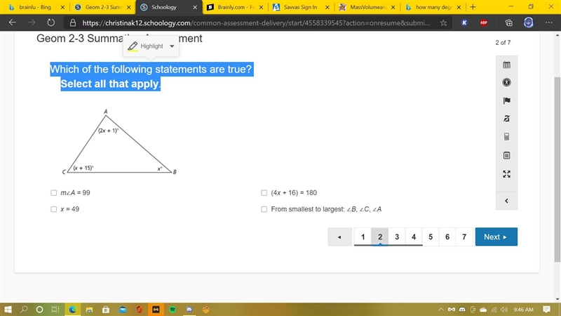 Which of the following statements are true? Select all that apply.-example-1