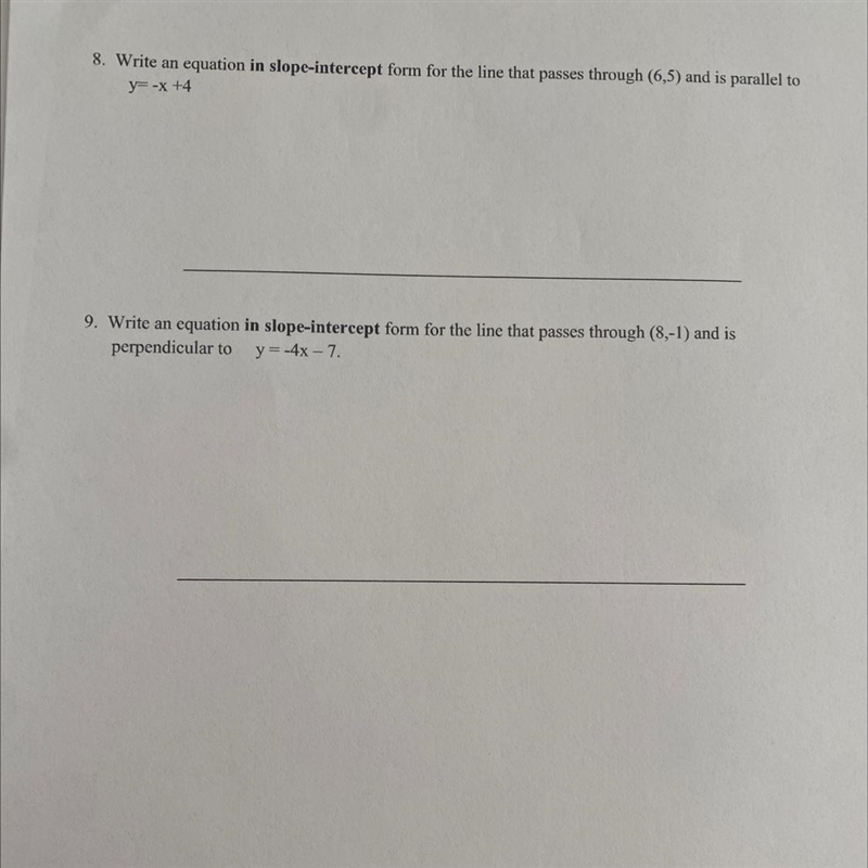 Write an equation in slope intercept form plz help-example-1