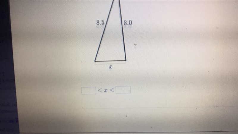 What is the range of possible sizes for side x-example-1