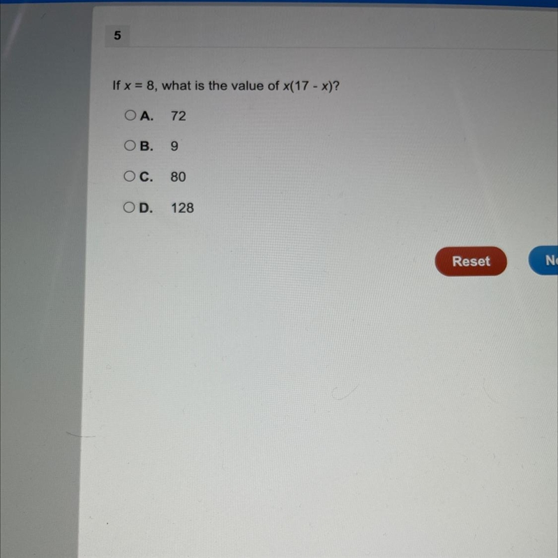 If x=8 what is the value of x(17-x)?-example-1