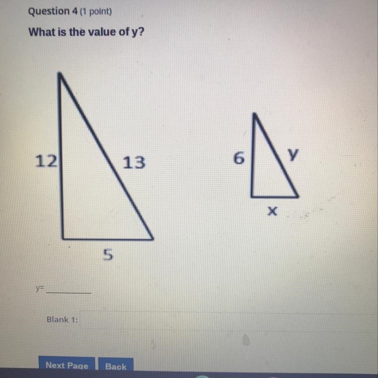 What is the value of y? 12 13 х-example-1