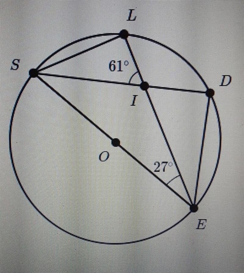 On circle O below, SE is a diameter. What is the measure of ZISE?​-example-1