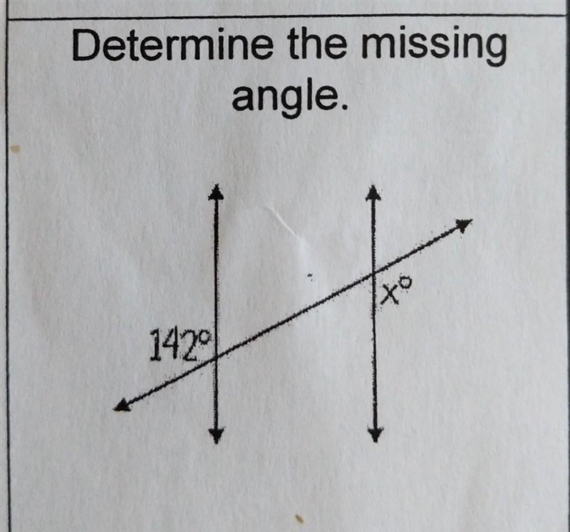 Determine the missing angle ​-example-1