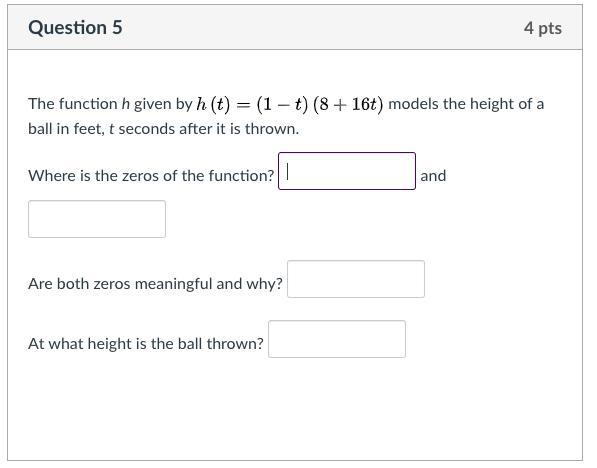 Where is the zeros of the function? Are both zeros meaningful and why? At what height-example-1