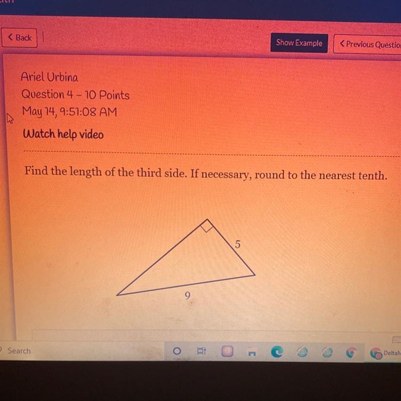 Find the length of the third side. If necessary, round to the nearest tenth.-example-1