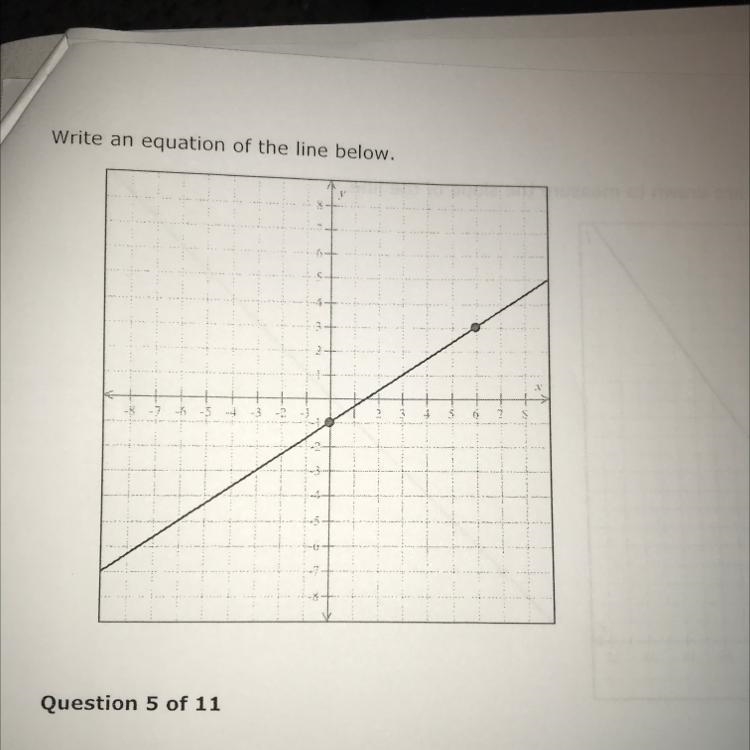 Write an equation of the line below. please answer:) 70 points.-example-1