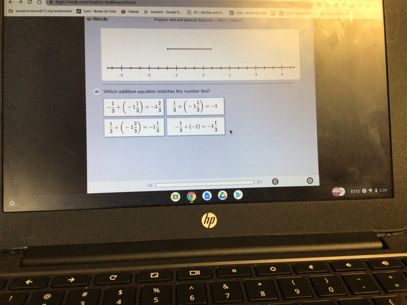 Which addition equation matches the number line-example-1