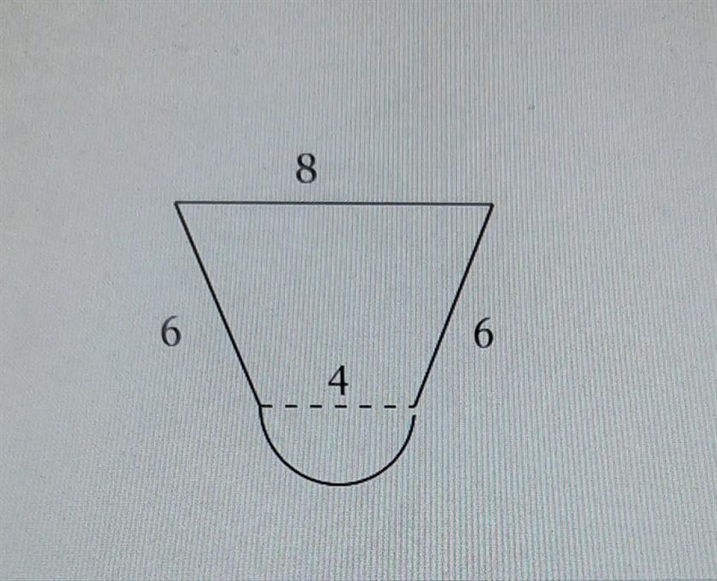 Find the perimeter of the figure below composed of an isoceles trapezoid and one semicircle-example-1