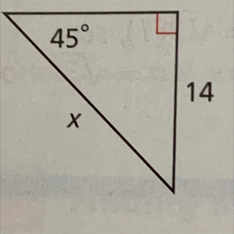 Find the value of x. Give your answer in simplest radical form and show your work-example-1