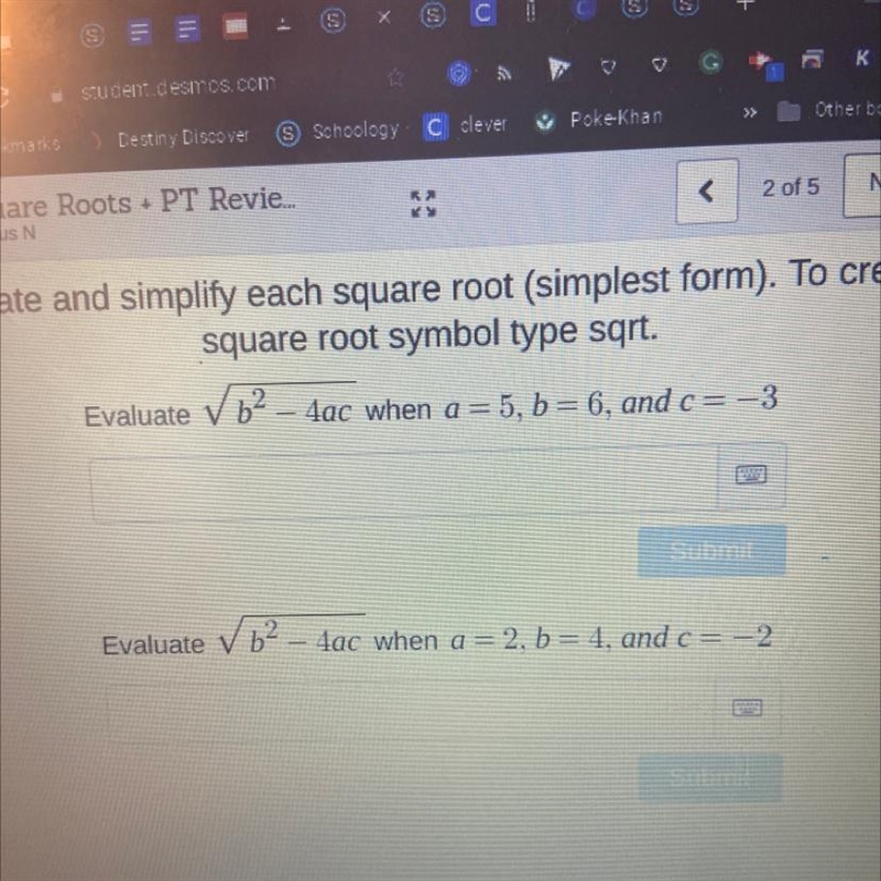 Evaluate and simplify each square root(simplest form). To create a square root symbol-example-1