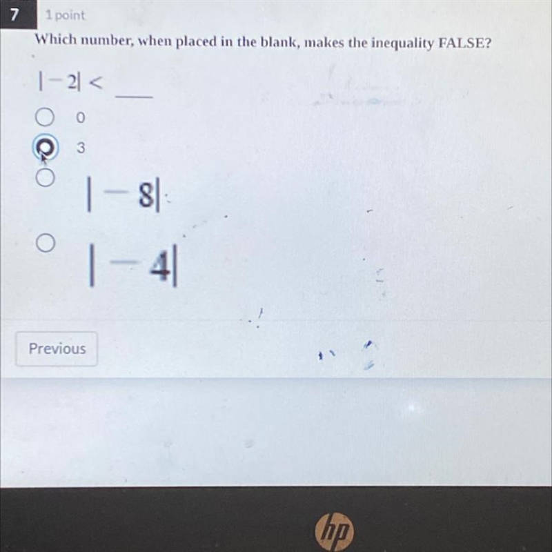 Which number makes the inequality FALSE?-example-1