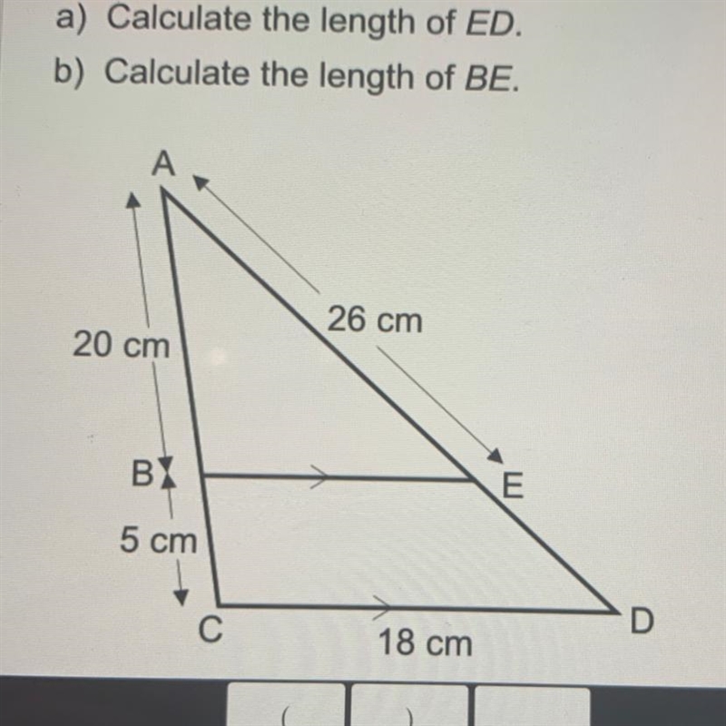 What’s the length of E to D what’s the length of B to E-example-1