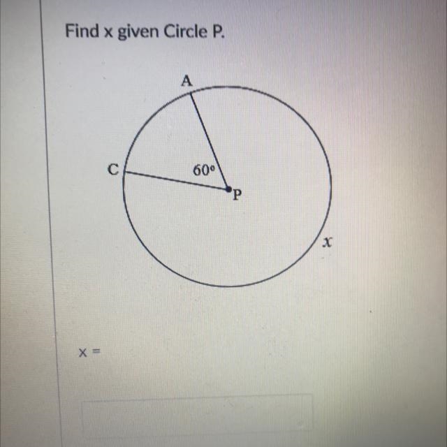 Find x given Circle P. PLEASE HELP !!!-example-1