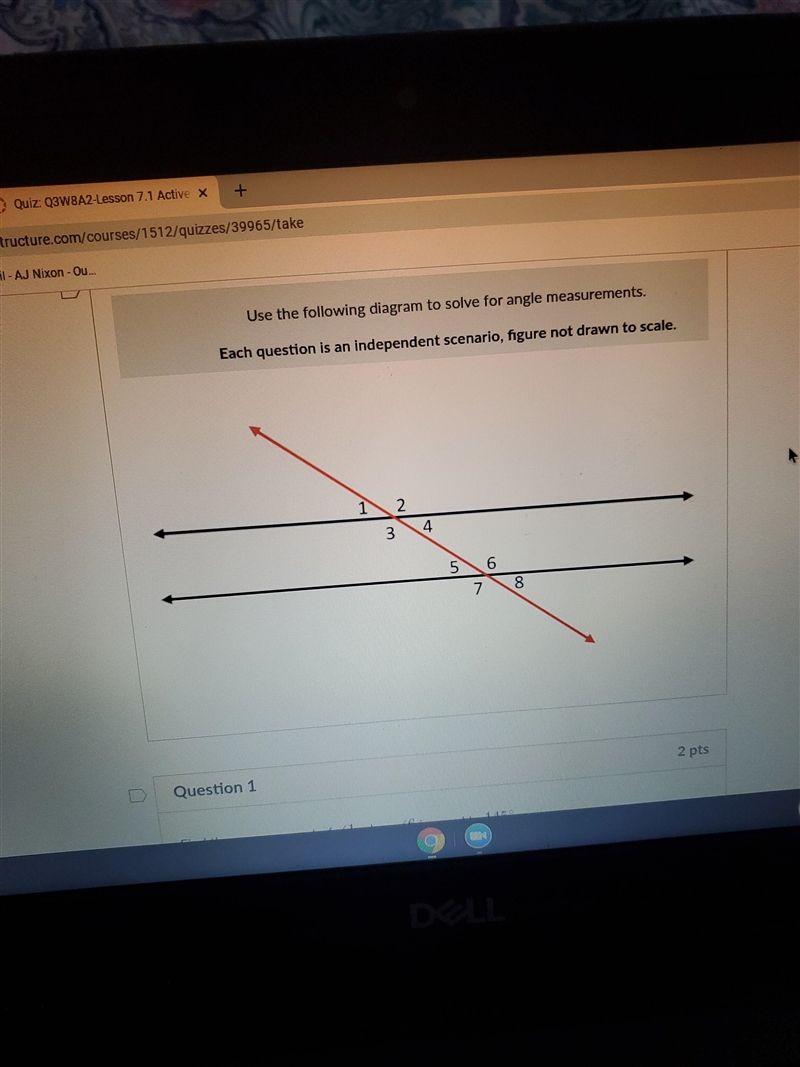 Find the measurement of angle 4 when angle 3=7x and 5=3x-example-1