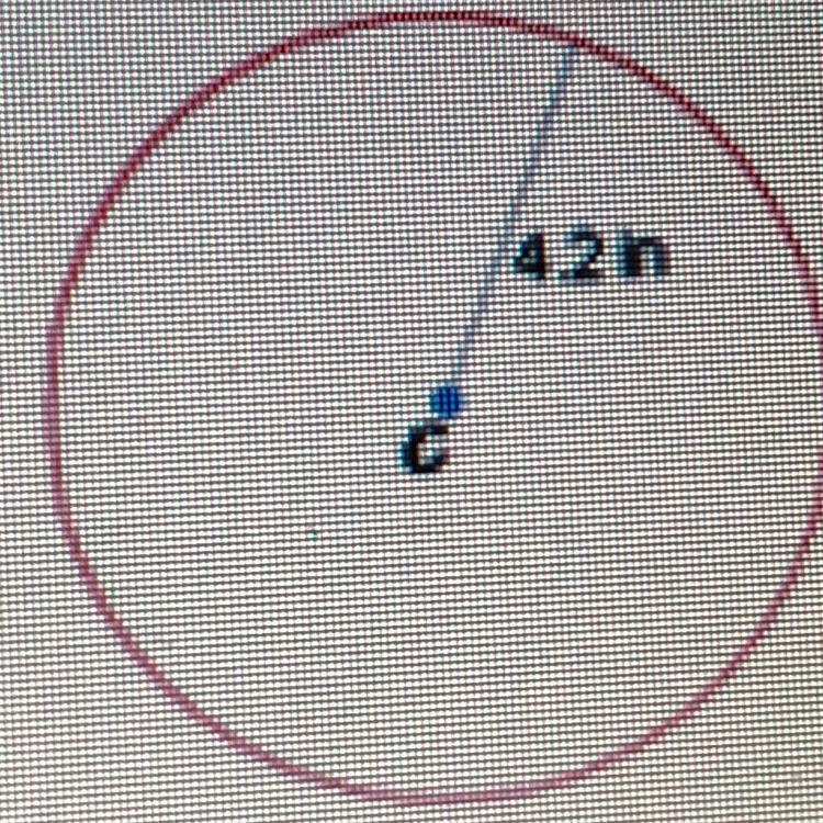 What is the approximate area of the circle shown below? A. 26.4 in2 B. 55.4 in 2 c-example-1