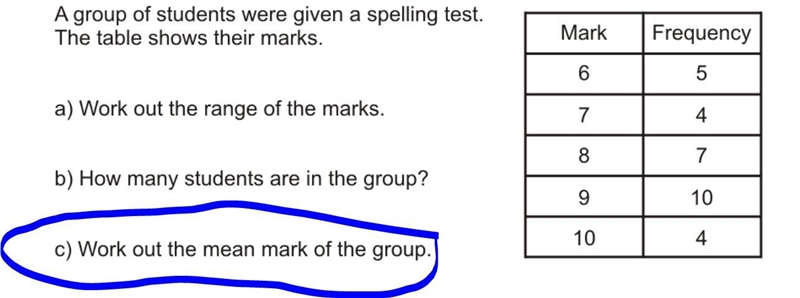 Someone help work out the mean!!-example-1