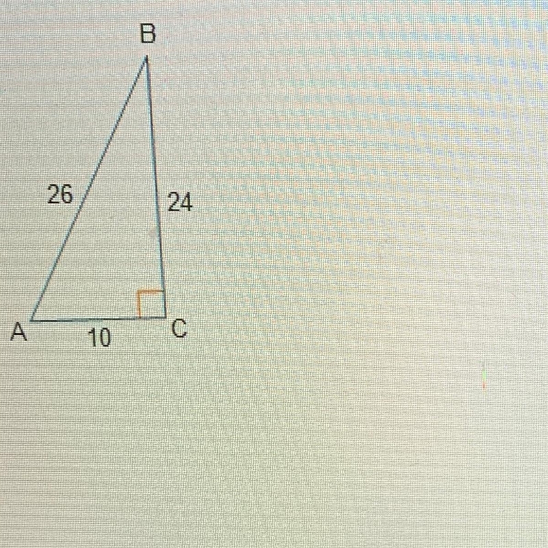 Given right triangle ABC, what is the value of tan (A) O 5/13 O 12/13 O 12/5 O 13/12-example-1