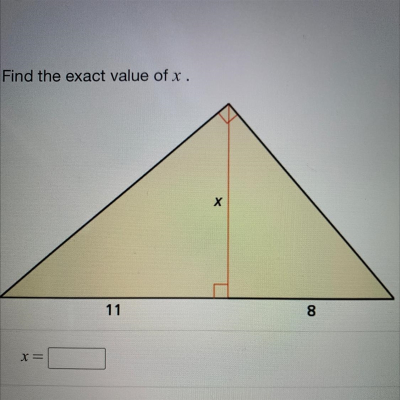 Find the exact value of x. Thank you-example-1