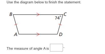 What is the measure of angle "A"?-example-1