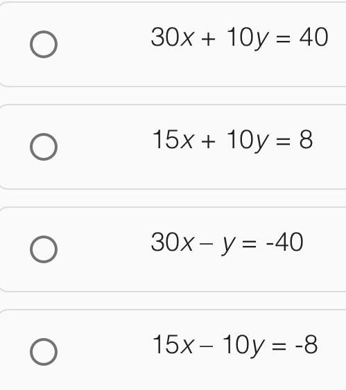 A line has a slope of 3/2 and a y-intercept of 4/5 Which of the following is an equation-example-1