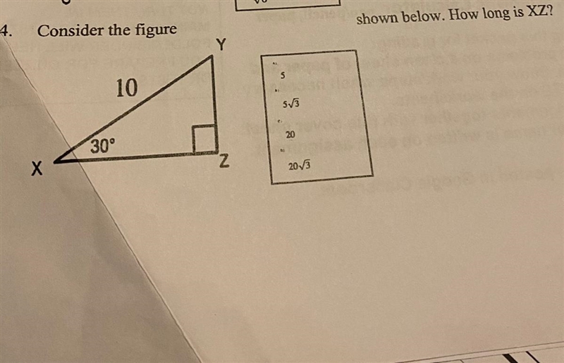 Consider the figure shown below. How long is XZ?-example-1