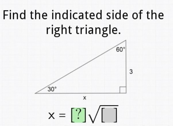 Please Help Find the indicated side of the right triangle-example-1