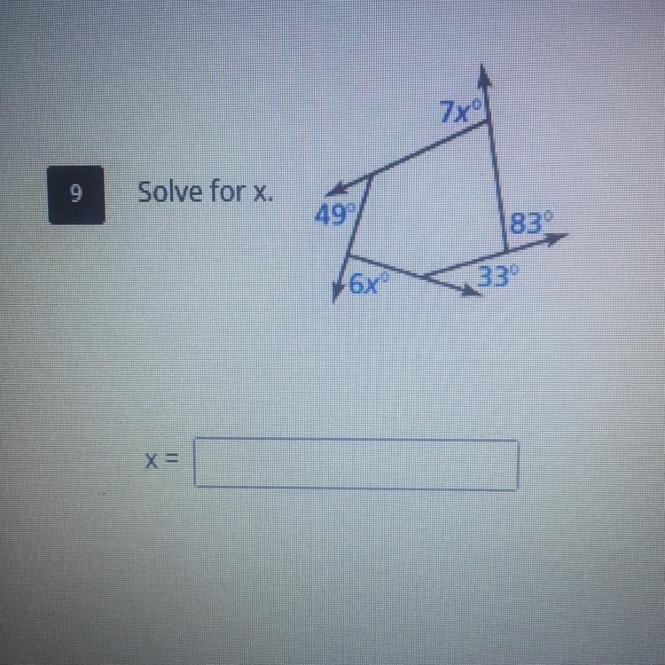 Solve for x. (photo included)-example-1