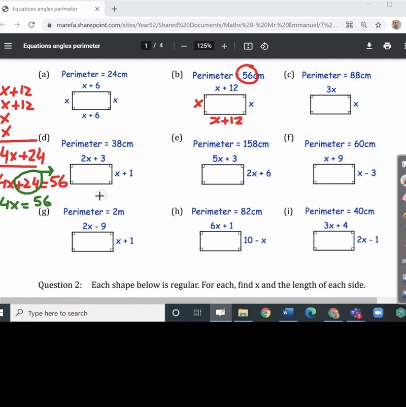 Maths people please write the answers ! Equations- Maths-example-1