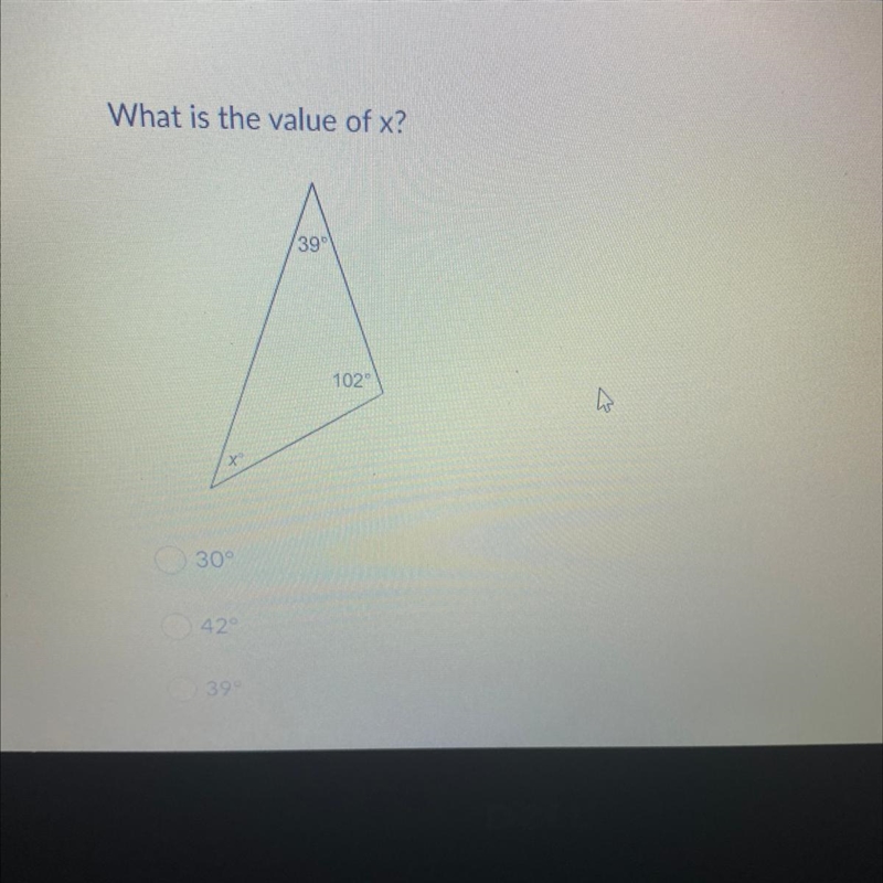 What is the value of x? A. 30 B. 42 C. 39 D. 85-example-1