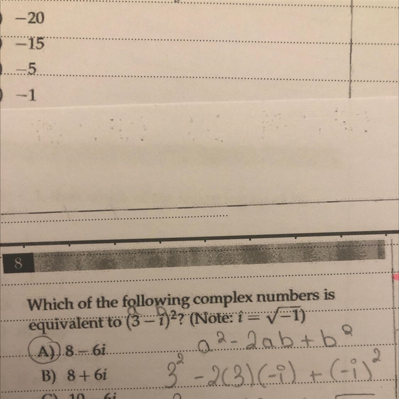 8 Which of the following complex numbers is equivalent to (3-1) 27 (Note: 1==1) A-example-1