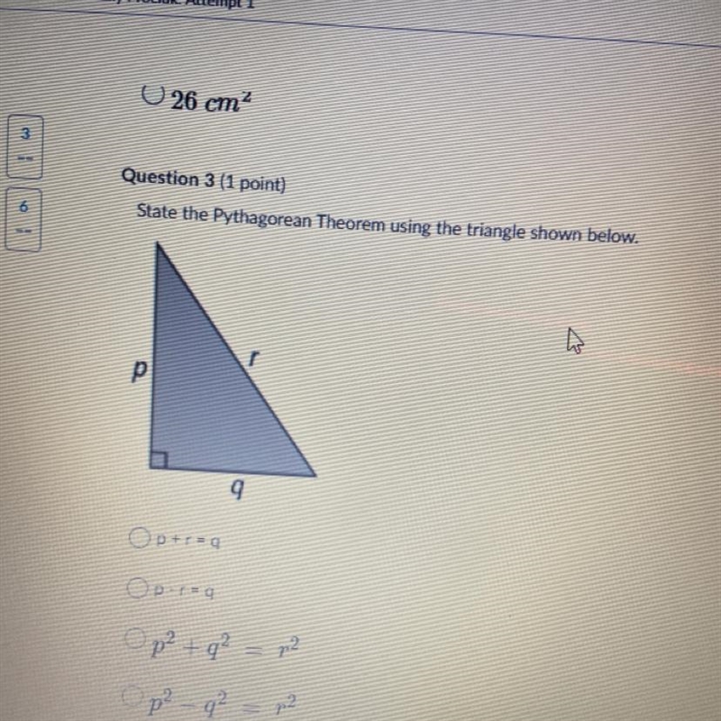 State the Pythagorean theorem using the triangle shown below-example-1