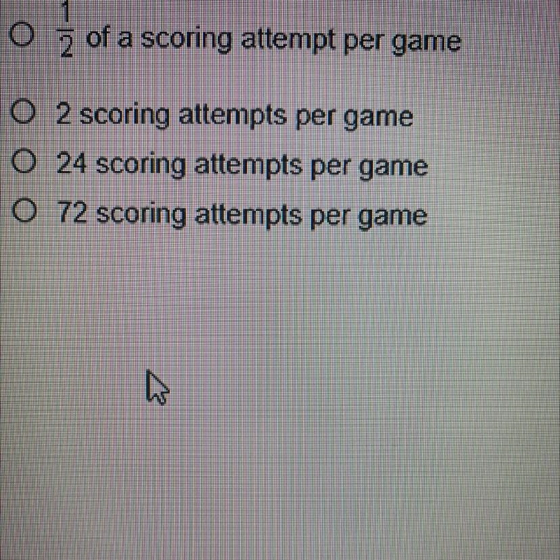 In 24 games, Jamie has 48 scoring attempts. Which unit rate describes Jamie's scoring-example-1