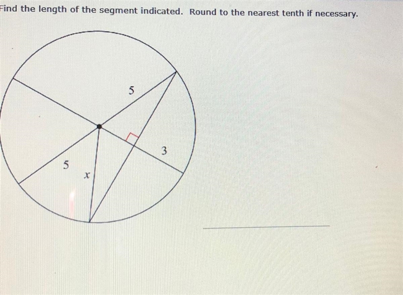 Find the length of the segment indicated. Round to the nearest tenth if necessary-example-1