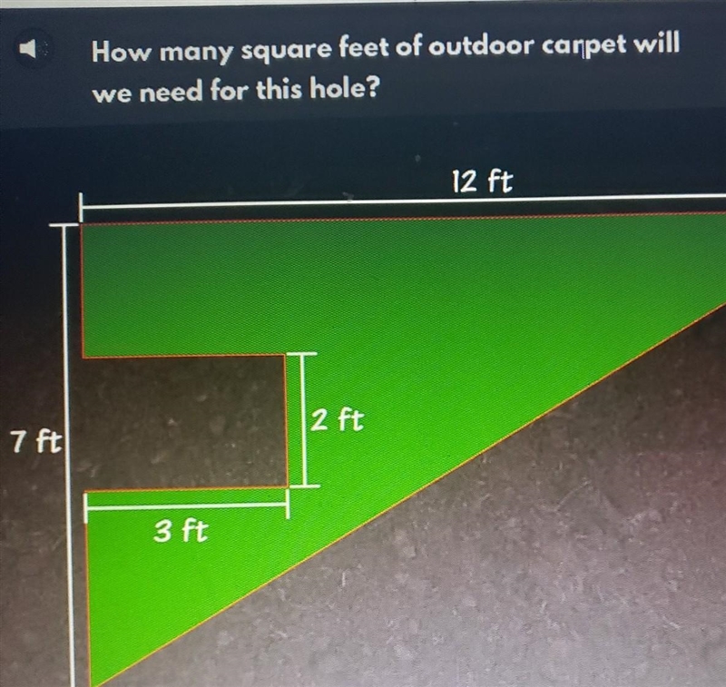 How many square feet of outdoor campot will we need for this hole?​-example-1