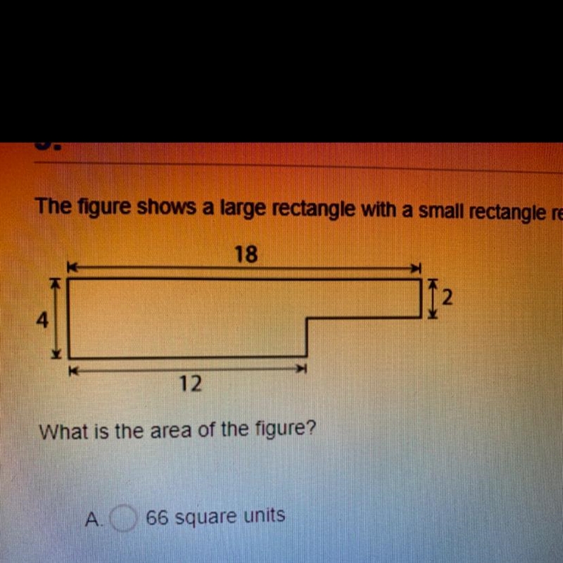 What is the area of the figure? A. 66 B. 84 C. 60 D. 72-example-1