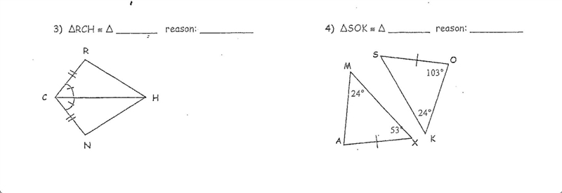 Determine if these triangles are congruent and why 3-4-example-1