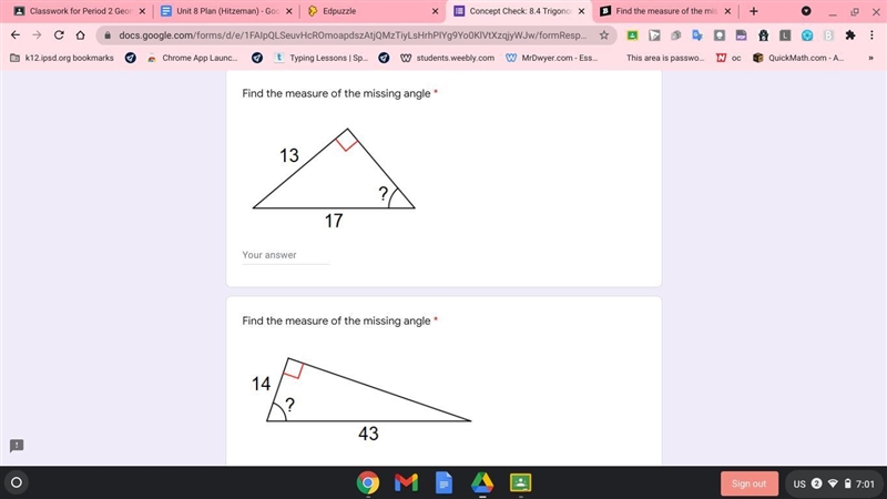 Find the measure of the missing angle *-example-1