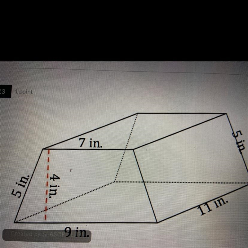 Find the surface area of the following prism.-example-1