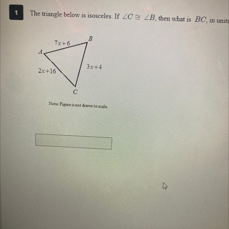 The triangle below is isosceles.-example-1