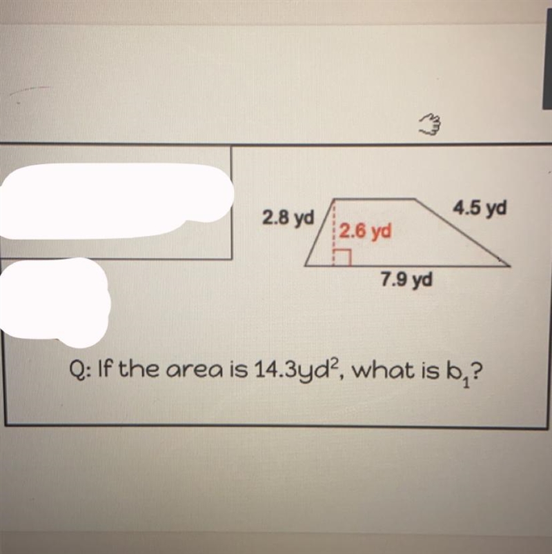 If the area is 14.3yd, what is b?1?-example-1