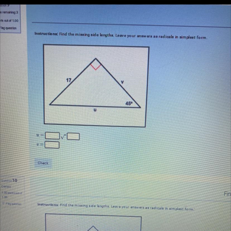 Find the missing side lengths-example-1