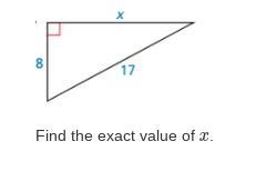 ( NEED HELP ) !!!!!! Find the exact value of x. x= ___ Question 2 Do the side lengths-example-1