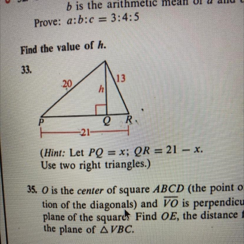 Someone please help ASAP Find the value of h-example-1