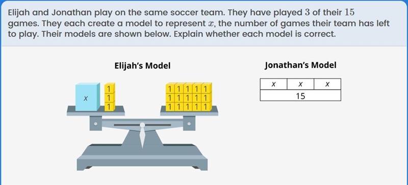 Elijah and Jonathan play on the same soccer team. They have played 3 of their 15 games-example-1